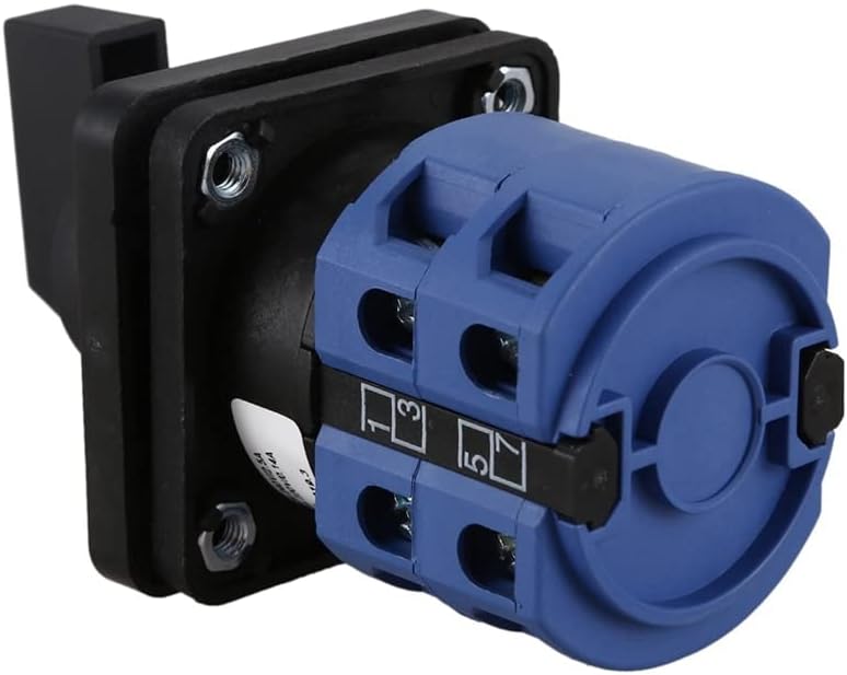 3x AC660V 25A 2-POLE 3 POSITOS Momento de troca rotativa de plástico momentâneo Chave azul+preto-