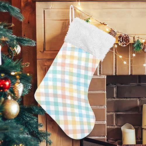 Meias de natal alaza colorido clássico clássico personalizado decorações de meia para férias em família decoração de festa 1 pacote, 17,7