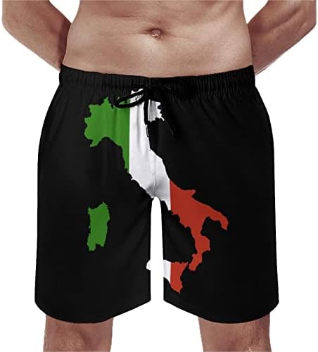 Itália mapa bandeira masculina tronco de natação shorts de natação rápida maiô de banheira shorts de tábua de praia com bolsos