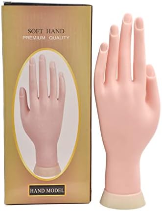Ekjnfdk PVC Pratique os dedos para pregos de acrílico, prática da mão de unha, prática de manicure Hand & Deders Manicure flexível Manicure para manicure de unhas DIY, mão esquerda, 2pcs