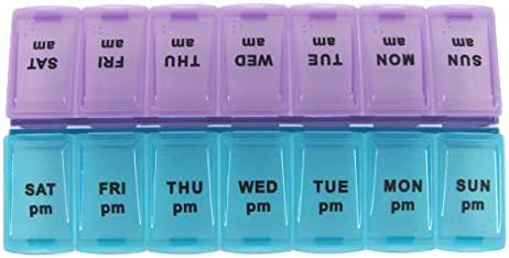 Treasure Gurus 7 dias AM PM PILL Caixa de comprimidos Organizador semanal Medicine Storage Storage