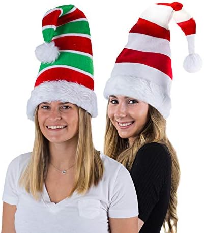 Tigerdoe Long Papai Noel e chapéu de elfo - chapéus de Natal listrados - chapéus de férias - chapéus de