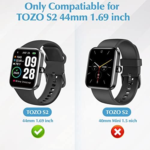 3 Pacote de proteção para protetor de tela Smartwatch de Tozo S2 44mm 1,69 polegadas, protetor de tela de vidro temperado com tampa de vidro temperado embutido para TOZO S2 de 44 mm de relógio-Limpo*3