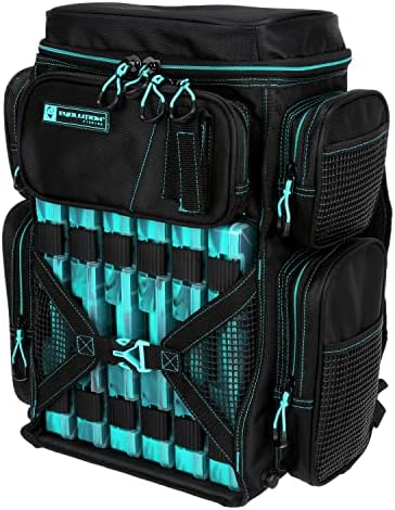 Evolution Fishing Drift Series Tackle Backpack - Tamanho de 3600, mochila ao ar livre com 6 bandejas de