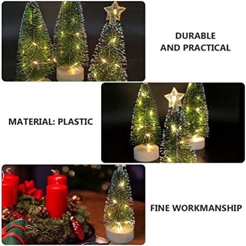Patkaw mini árvore de Natal Mini Árvore de Natal com Luzes LEDes Desk de Natal Decorações de Árvore de Natal Pequenas Decorações de Festa de Justiça 3 Tamanhos 2 X Baterias necessárias