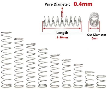 Substitua a mola de reposição 3D Acessório alimentador de mola Fio da mola Dia 0,4 mm Diâmetro 5mm de