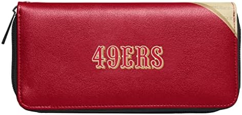 Littlearth Womens NFL São Francisco 49ers Curve Zip Organizer carteira, cor da equipe, 8 x 4 x 1