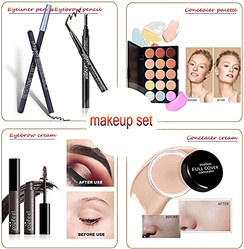 Kit de maquiagem para mulheres kit completa, 25pcs kit de maquiagem multiuso kit de maquiagem All-in-One