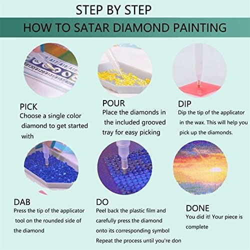 Kits de pintura de diamante DIY 5D para adultos, pinturas de bordados de broca completa de broca de broca de strass com pintura de pintura colada artesanato de artes de gem