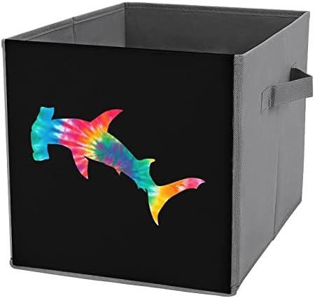 TIY Dye Hammerhead Shark Tubarão Caixa de armazenamento dobrável CUBES Organizador Caixas de armazenamento de tecido da moda insere gavetas de cubo 11 polegadas