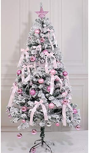 Árvore de Natal artificial de Yumuo, pinheiro de natal rosa com suporte dobrável, presentes incríveis para namorada namorado branco 120cm