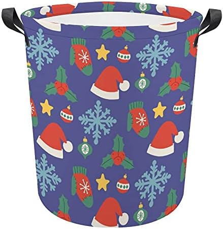 Chapéus de Natal Padrão Oxford Ploth Rouby Basket com alças de cesta de armazenamento para organizador de brinquedos,