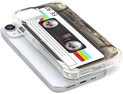 Caixa Fateamll para iPhone 14, tampa traseira macia para acabamento fosco com cantos de capa de fita de cassete