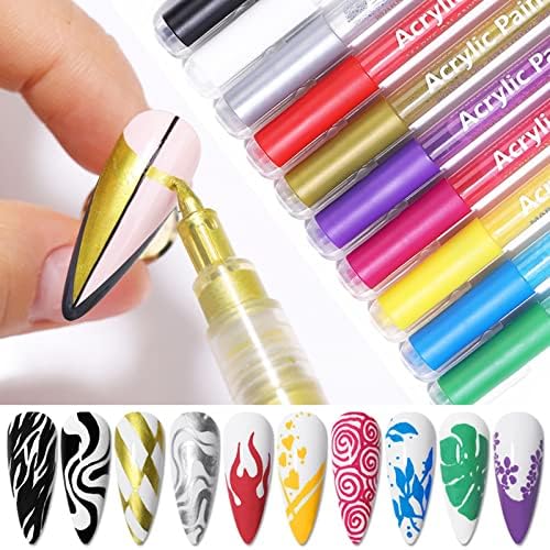 Koranor 3D pintado de caneta desenho de unhas pontilhando caneta caneta gancho de gancho de gancho diy beleza adorna ferramentas de manicure 5 ml portador