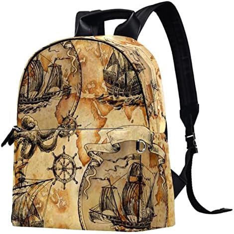Mochila laptop VBFOFBV, mochila elegante de mochila de mochila casual bolsa de ombro para homens, mapa velho navio velejador náutico