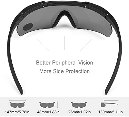 Xaegistac copos de tiro tático com 3 lentes intercambiáveis ​​de alta proteção ocular de impacto