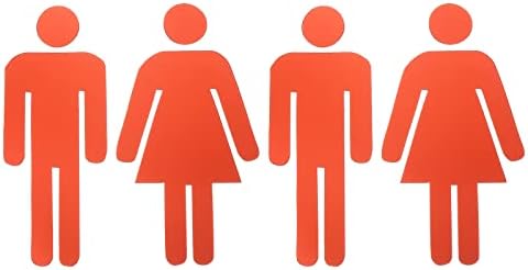 Patikil Banheiro Sinal, 2 Definir banheiros auto-adesivos de acrílico Men e feminino Sinal de gênero para compras comerciais, vermelho