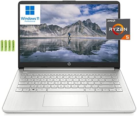 HP 14 FHD Business Laptop Computador [Windows 11 Pro], 6 núcleos AMD Ryzen 5 5500U, 16 GB de RAM 512 GB SSD PCIE, fino e portátil, duração da bateria longa, Wi-Fi, Bluetooth 5.2, HDMI, USB, W/Bateria