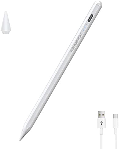 Caneta meanhigh caneta para ipad de maçã, lápis ativo com rejeição de palma, detecção de inclinação, adsorção magnética para iPad 8th/7th/6th Gen, iPad Air 4th/3rd Gen, iPad Pro 11 e 12,9 polegadas, iPad Mini 5th Gen