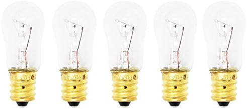 5 Replacement Light Bulbs for GE GSH25JSTASS, GE PSS26SGPASS, GE GSS23WSTASS, GE GSH25JSRFSS, GE
