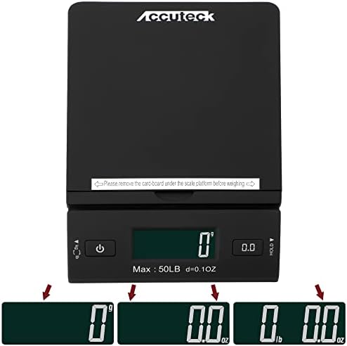 Accuteck 50 lb All-in-One Black Digital Shipping Postal Scale com adaptador