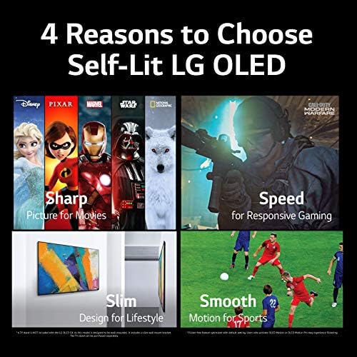 LG OLED A1 Série A1 55 ”ALEXA IMPRESSÃO ALEXA 4K SMART TV, 60Hz Taxa de atualização, 4K de IA, Dolby Vision QI e Dolby Atmos, Wisa Ready, Modo de jogo