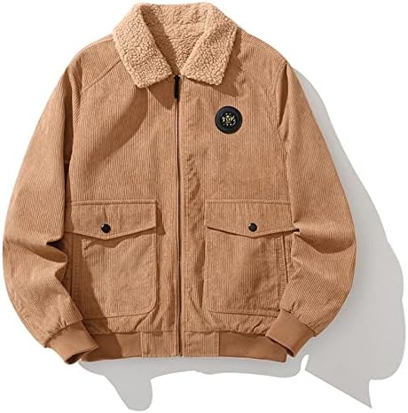 Jaqueta esportiva dudubaby para masculino masculino jaqueta espessada jaqueta de tamanho grande cor de lapela sólida lã de cordeiro solto