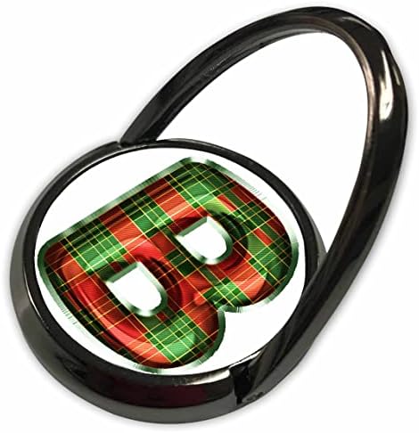 3drose Red Red e Green Christmas Monogram Inicial B - Anéis de telefone