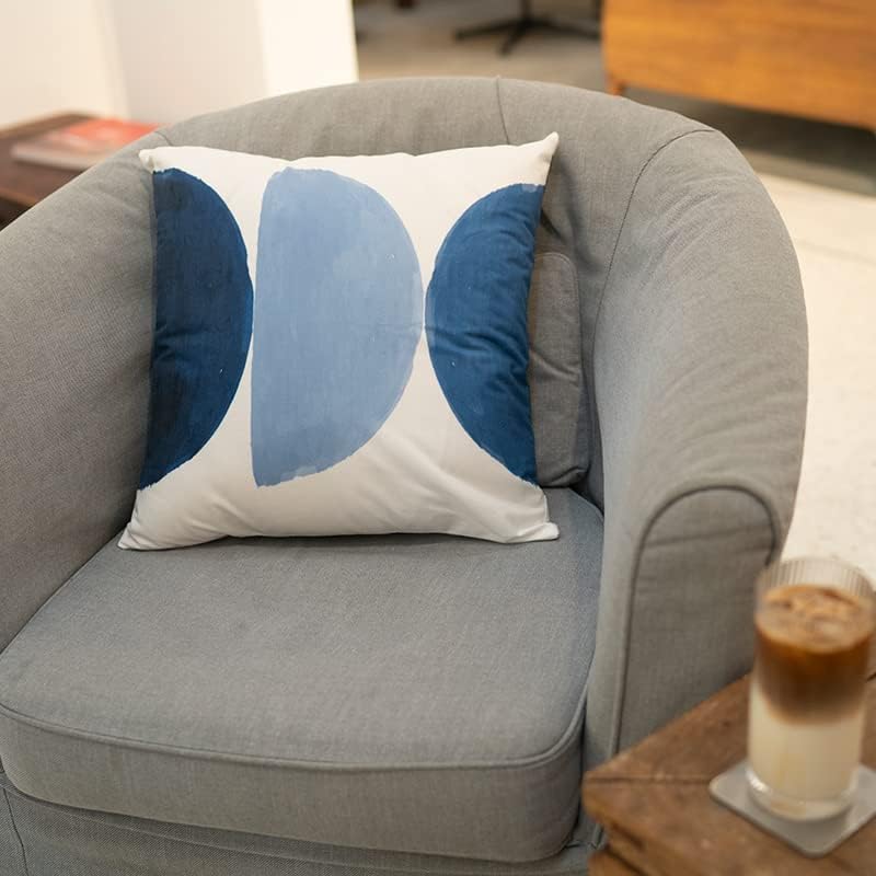 Almofadas azuis da marinha para sofá de 4 bomas de travesseiro decorativo Boho