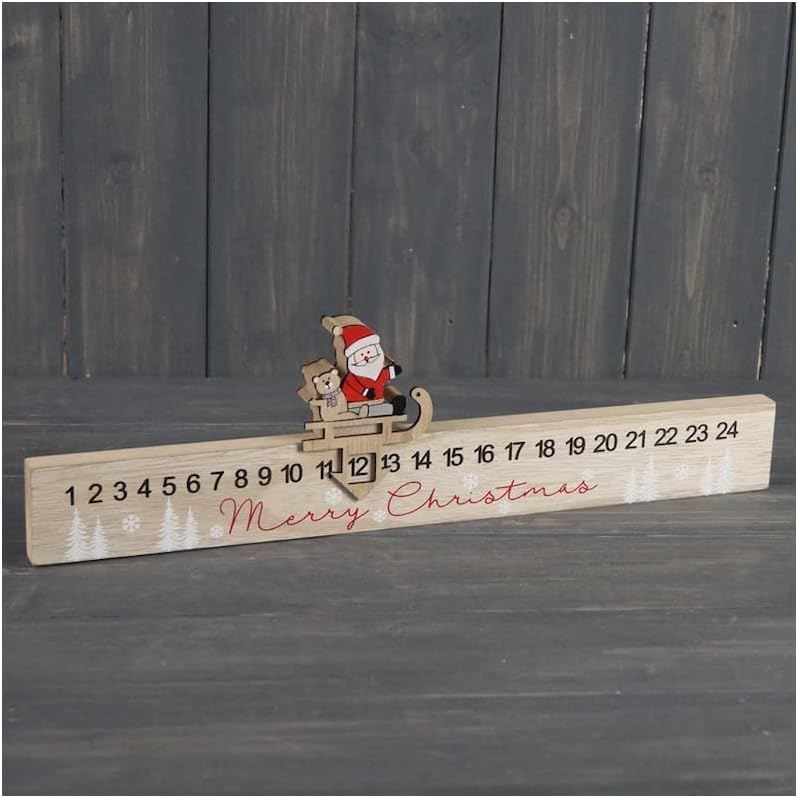 Calendário de calendário de calendário de calendário de madeira do Papai Noel Decoram presentes de
