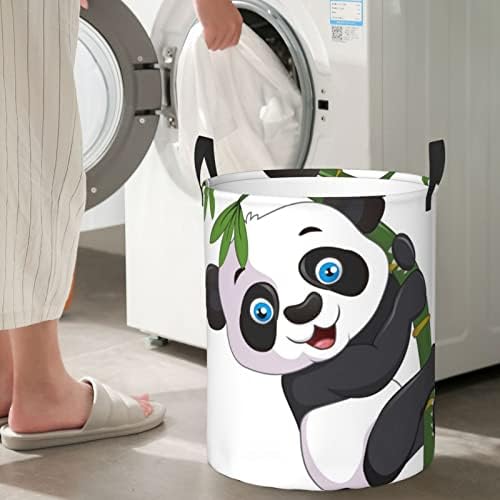 Naughty Panda Impresso a cesta de roupa de lavander