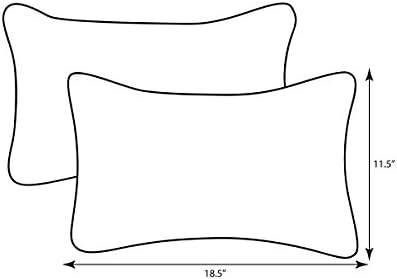 Travesseiro perfeito ao ar livre vital marinha marinha travesseiro retangular, conjunto de 2, azul, 11,5 x 18,5
