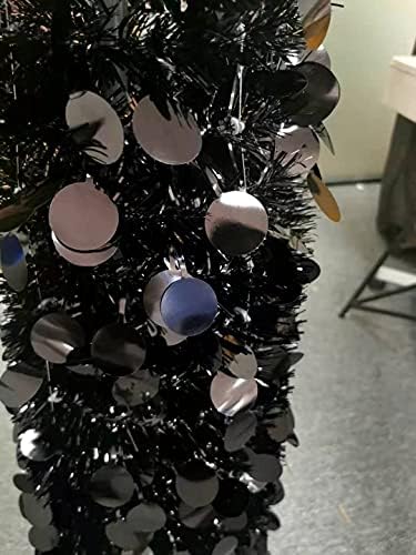 Mols Fonder Mols Black Christmas Tree 5ft, pequena árvore de lápis de pop -up colessível para decorações de Natal de Halloween