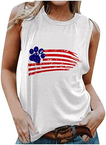 Tampa do tanque para mulheres 2023 4 de julho camisas patrióticas camisetas de verão camisetas de bandeira americana de túnica atlética de túnica de ginástica