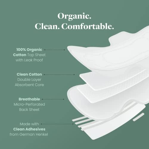 Laforet Algodão orgânico almofadas, construídas com núcleo de absorção de algodão limpo e algodão