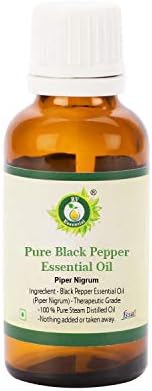 Óleo essencial de pimenta preta | Piper Nigrum | Óleo de pimenta preta | Para cabelos | para massagem | para a pele | puro natural | Vapor destilado | Grau terapêutico | 1250ml | 42oz por R V essencial