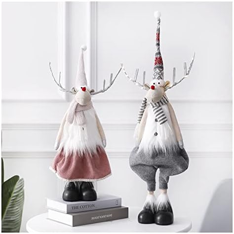 Decorações de Natal de pifude de Natal Ornamento de Elk Doll de pelúcia artesanal com ornamento de