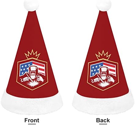 Soldora American Welder Flag Hat Christmas Hat personalizada Papai Noel Decorações engraçadas de Natal