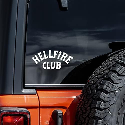 Hellfire Club Decalque Vinil Adesivo Auto Caminhão Auto Laptop de parede | Branco | 8 x 3,8