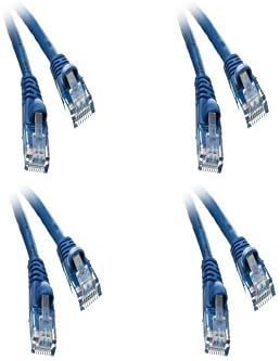 CAT5E HI-Speed ​​LAN Ethernet Patch Cabo, bota sem presa/moldada, 5 pés, azul, 10 pacote