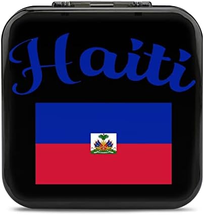 Haiti Flag Game Card Caso Card de Card de Choque de Choque Titular de Armazenamento 12 Slots Caixa de proteção