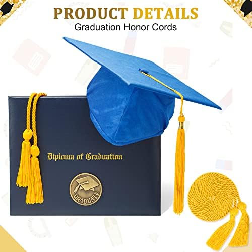 18 PCs 67 polegadas Cordão de honra de graduação com borla Gold Branco Azul Cordos de graduação corda