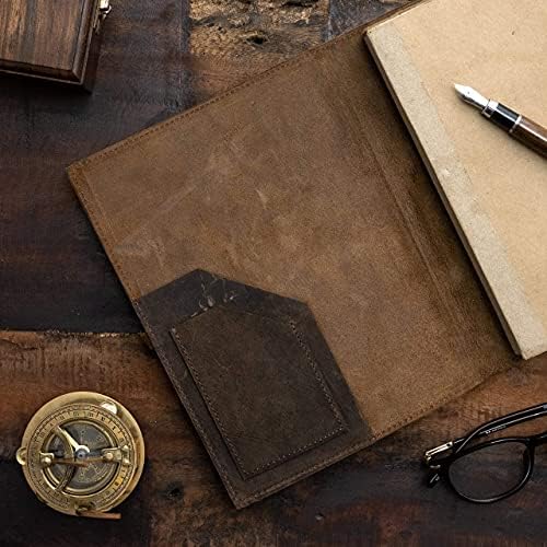 Jornal de couro vintage reabastecido - Livro de Shadows Journal, Vintage Journal, Writing Journal, papel de borda de deckle antigo à mão, revista de couro vintage
