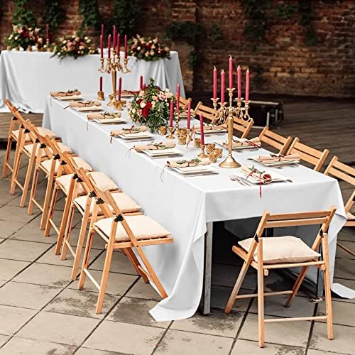 Toleta de mesa retangular em tecido de poliéster, capa de mesa de cetim lisa para banquetes de