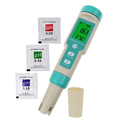 DANOPLUS 7 em 1 Testador de qualidade da água, pH multifuncional TDS EC ORP Salinidade SG METURO