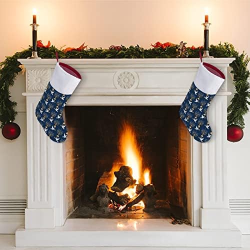 Menorah e pomba da paz personalizadas meias de Natal em casa lareira de Natal