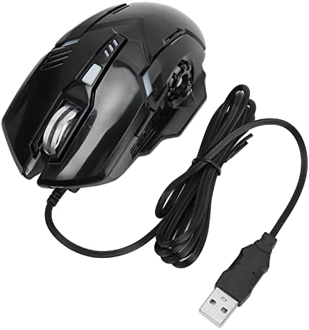 Mouse de jogos com fio PUSOKEI, camundongos de computador óptico USB com retroilumentos de RGB, 1200/1800/2400/3600