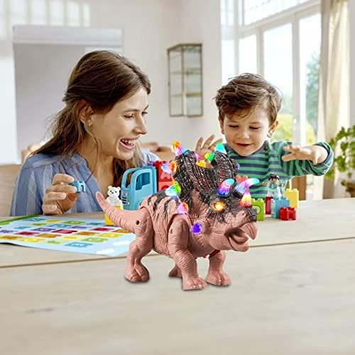 NPKGVia Electric Walking Dinosaur Toy para crianças crianças 3 4 5 6 anos robot dino com sons projeção dinossauro