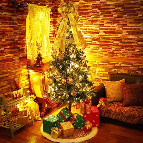 98 PCs Ornamentos de árvore de Natal, inclui ornamentos de neve de saia de árvore de Natal da árvore