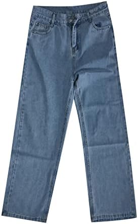 Calças de perna larga de Honprad para mulheres Jeans de jeans mais jeans Mulheres retro moda casual jeans